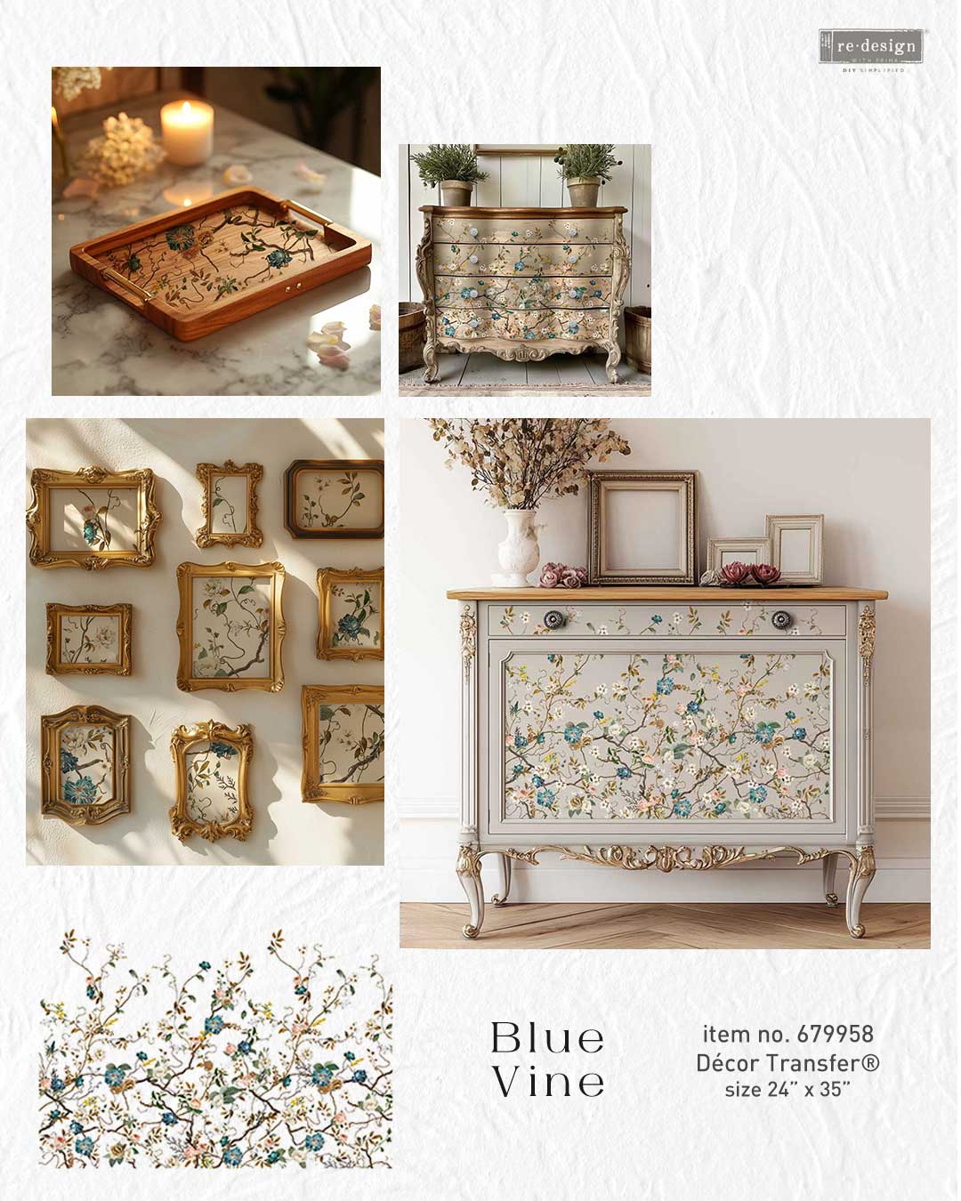 Redesign transzferfólia – Blue Vine - Image 7