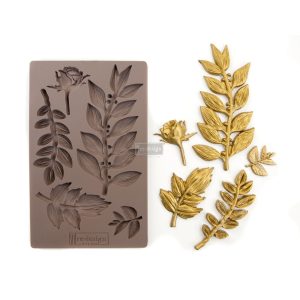 Redesign szilikon dekor öntőforma - Leafy blossoms