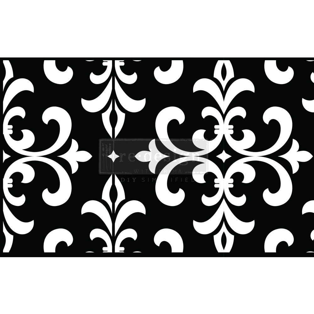 Re-Design Stick&Style stencil – Modern Damask – 17,80 cm x 45,72 meter (15,24 cm design)