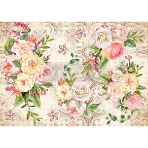 Redesign Rizspapír – Amiable roses (29,21 cm x 41,27 cm)