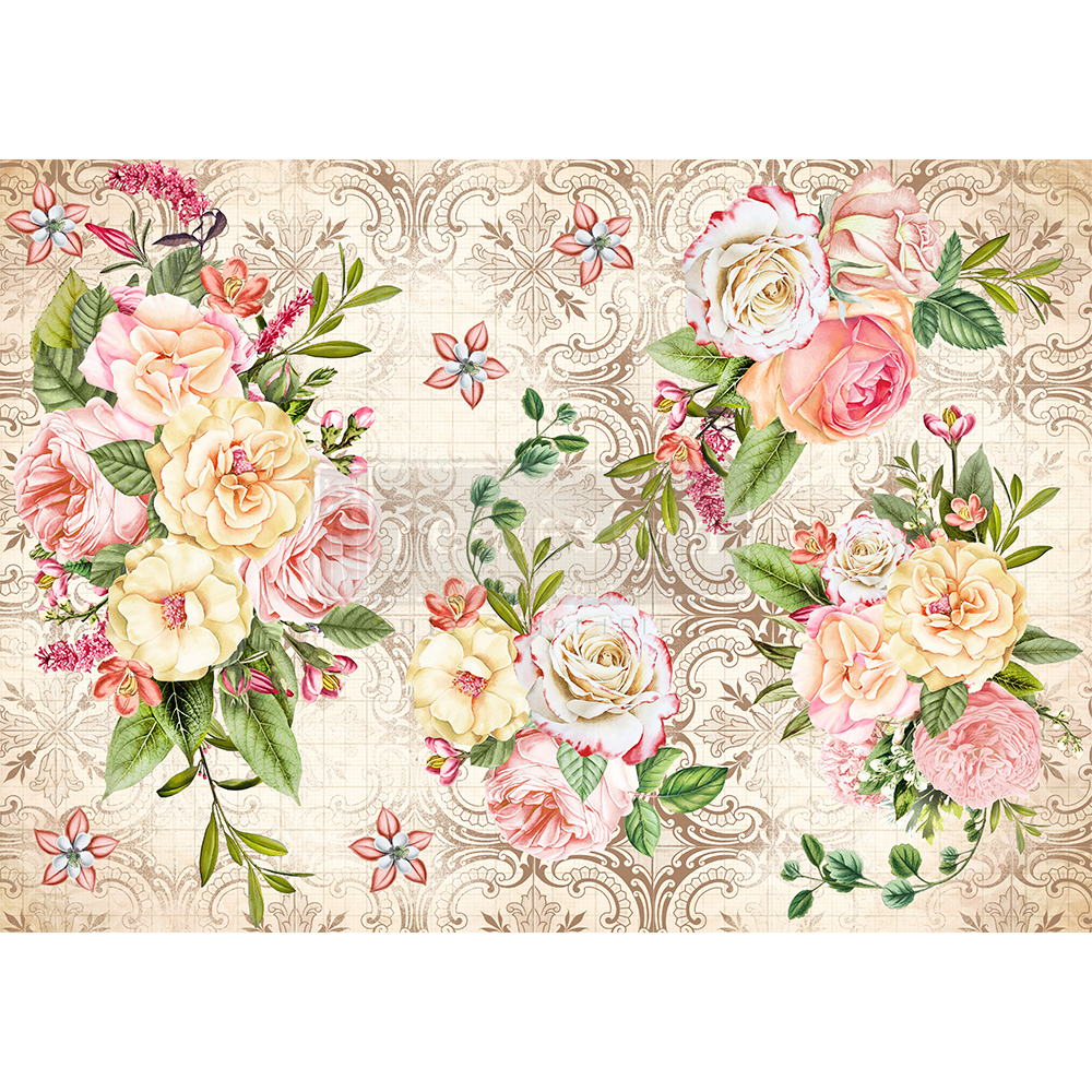 Redesign Rizspapír – Amiable roses (29,21 cm x 41,27 cm)