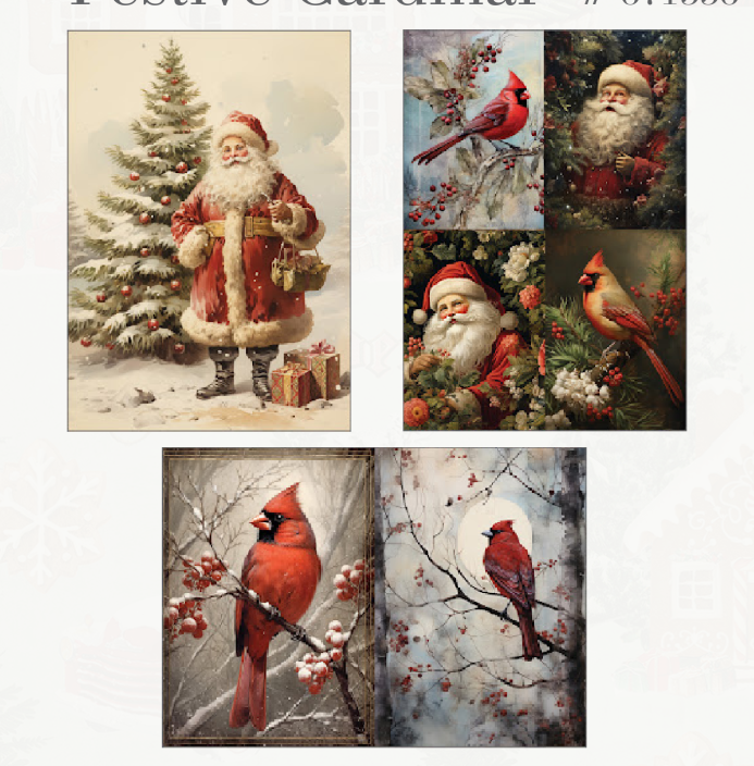 Redesign A3 Dekupázs Fiber - Festive Cardinal