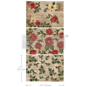 Redesign A3 Dekupázs Fiber - Poinsettias