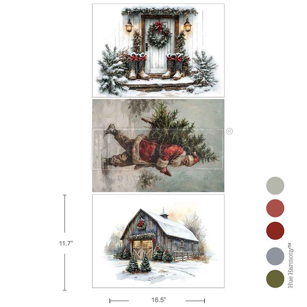 Redesign A3 Dekupázs Fiber - Santa's Woodland Stroll